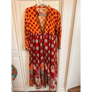 Pareesa Pret Mixed Print Maxi Dress Size XS